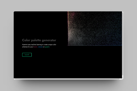 Huemint utiliza el aprendizaje automático para crear combinaciones de colores únicas para marcas, sitios web o gráficos.